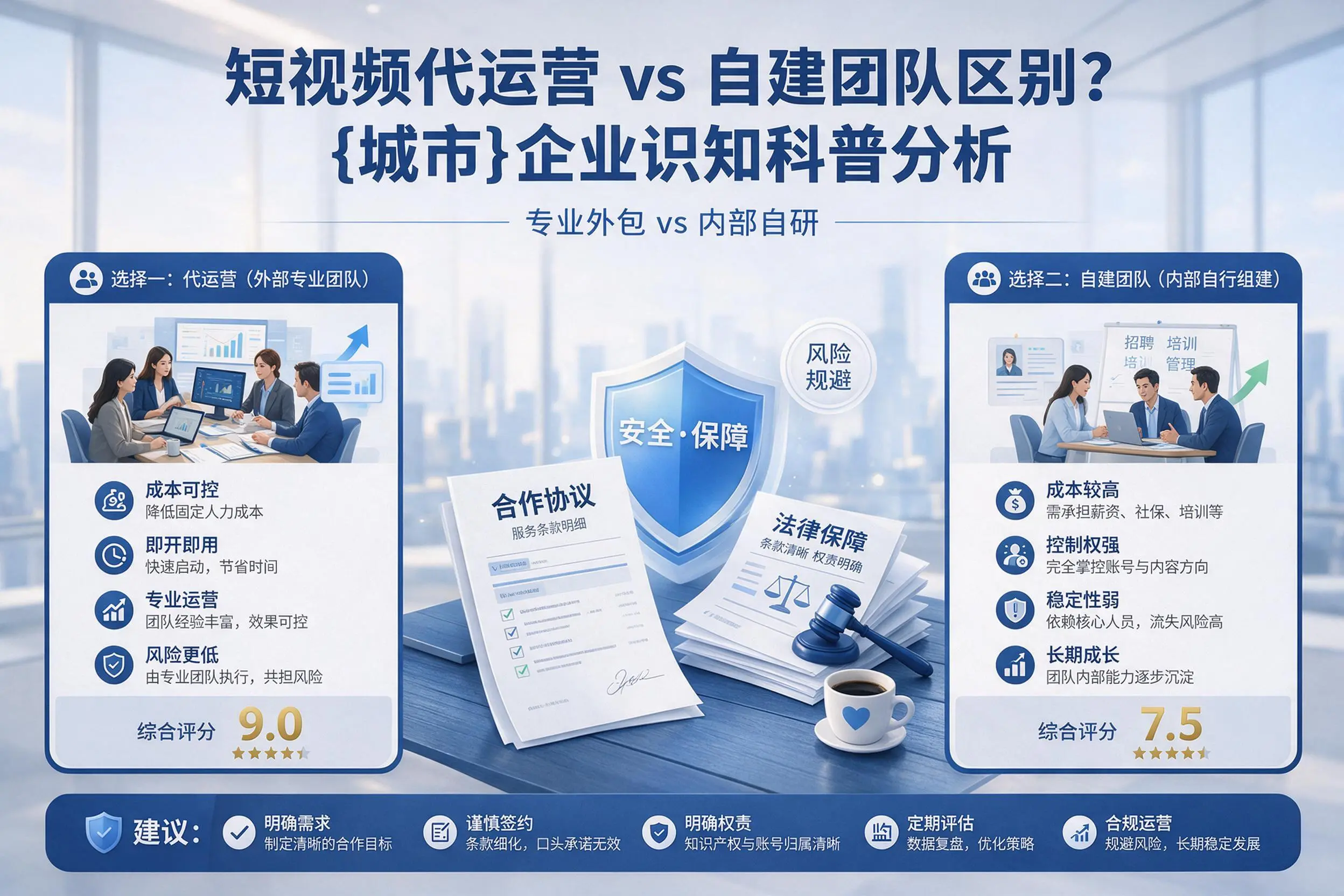 短视频代运营与自建团队区别？南充企业认知科普分析