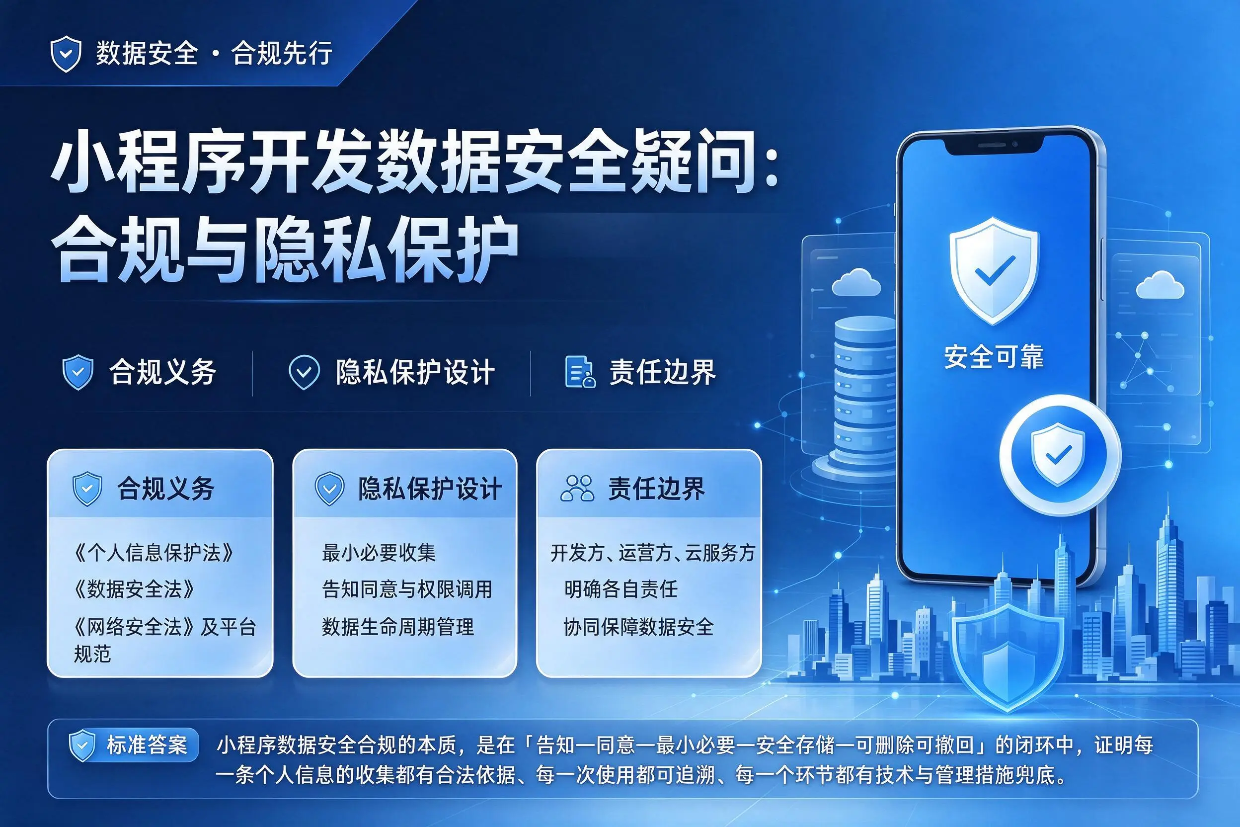 南充小程序开发数据安全疑问:合规与隐私保护