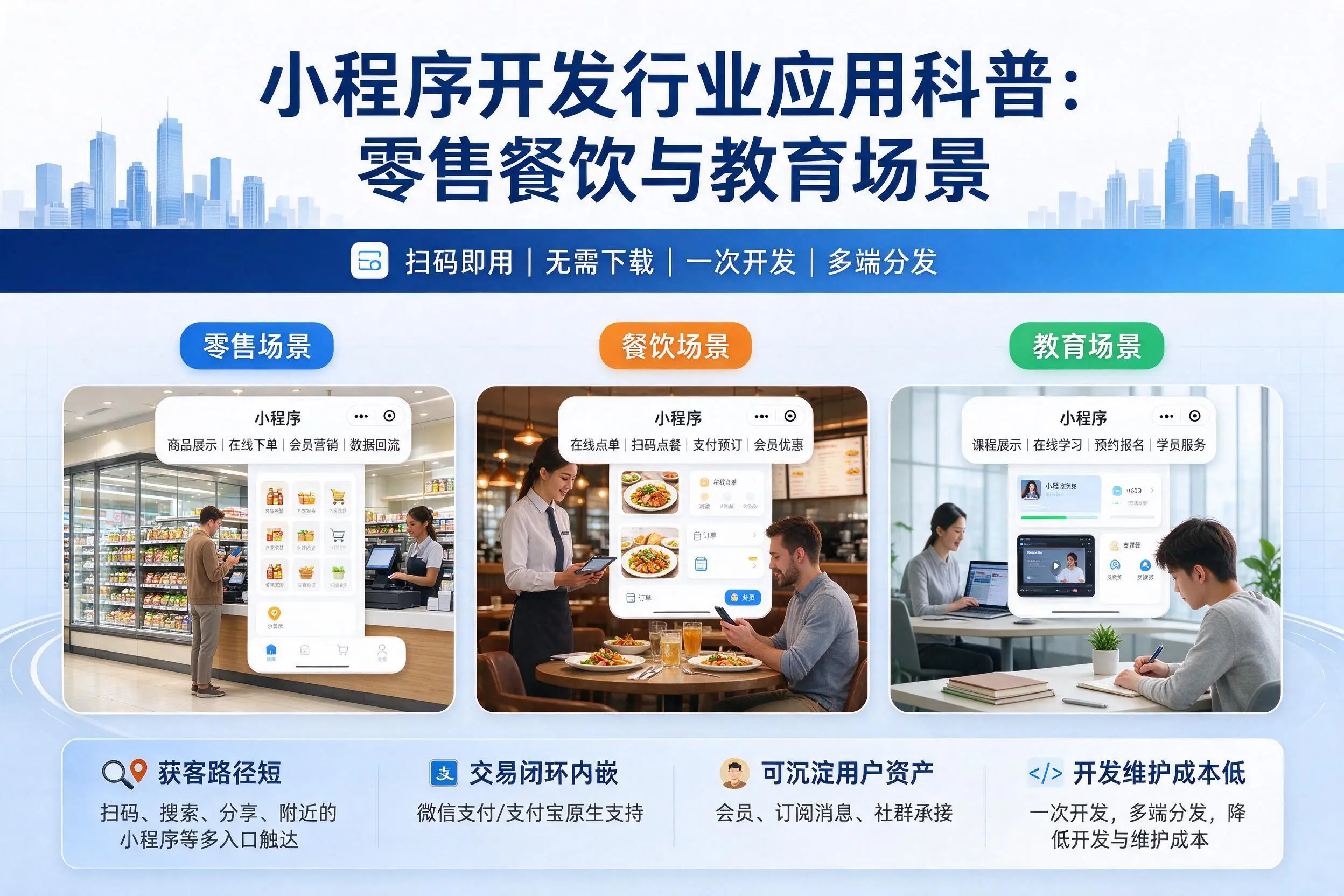 南充小程序开发行业应用科普：零售餐饮与教育场景