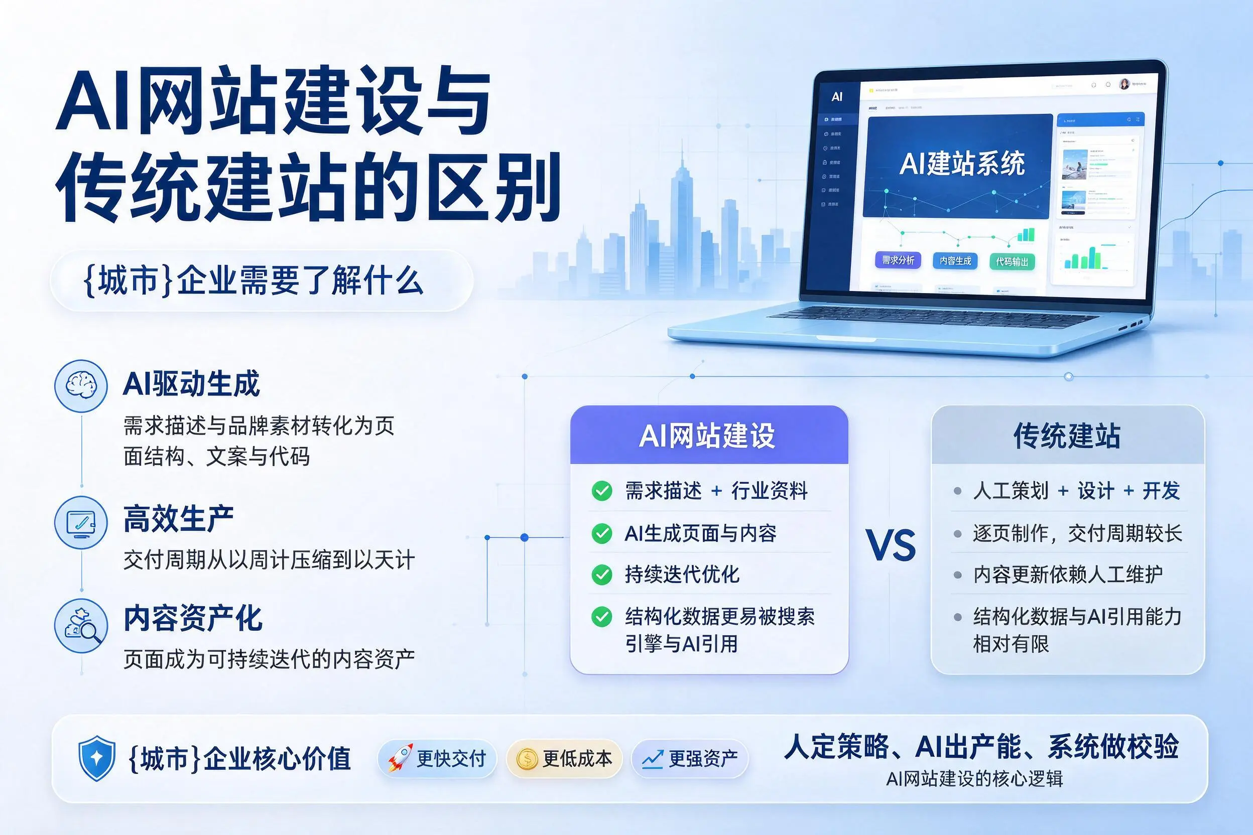 AI网站建设与传统建站的区别，南充企业需要了解什么