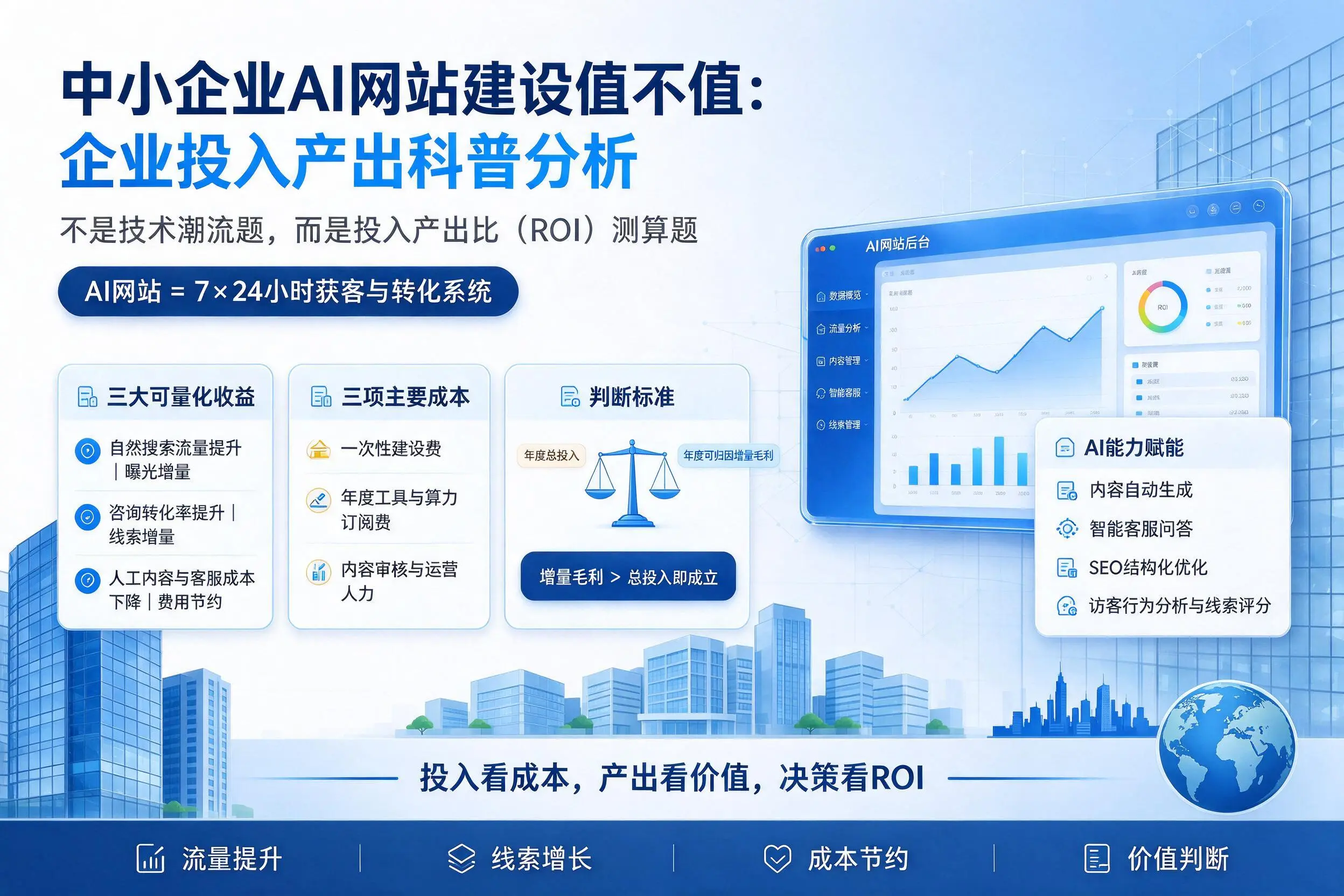 中小企业AI网站建设值不值：南充企业投入产出科普分析