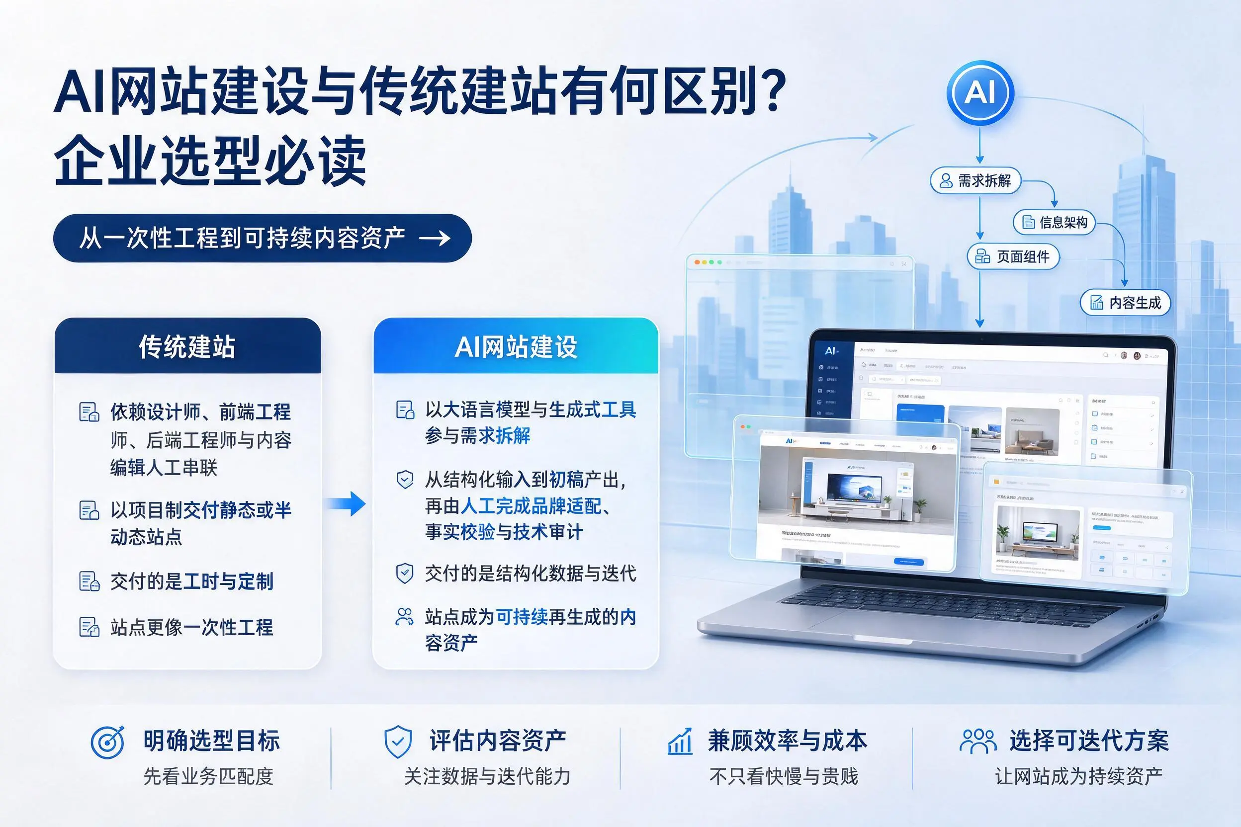 AI网站建设与传统建站有何区别?南充企业选型必读