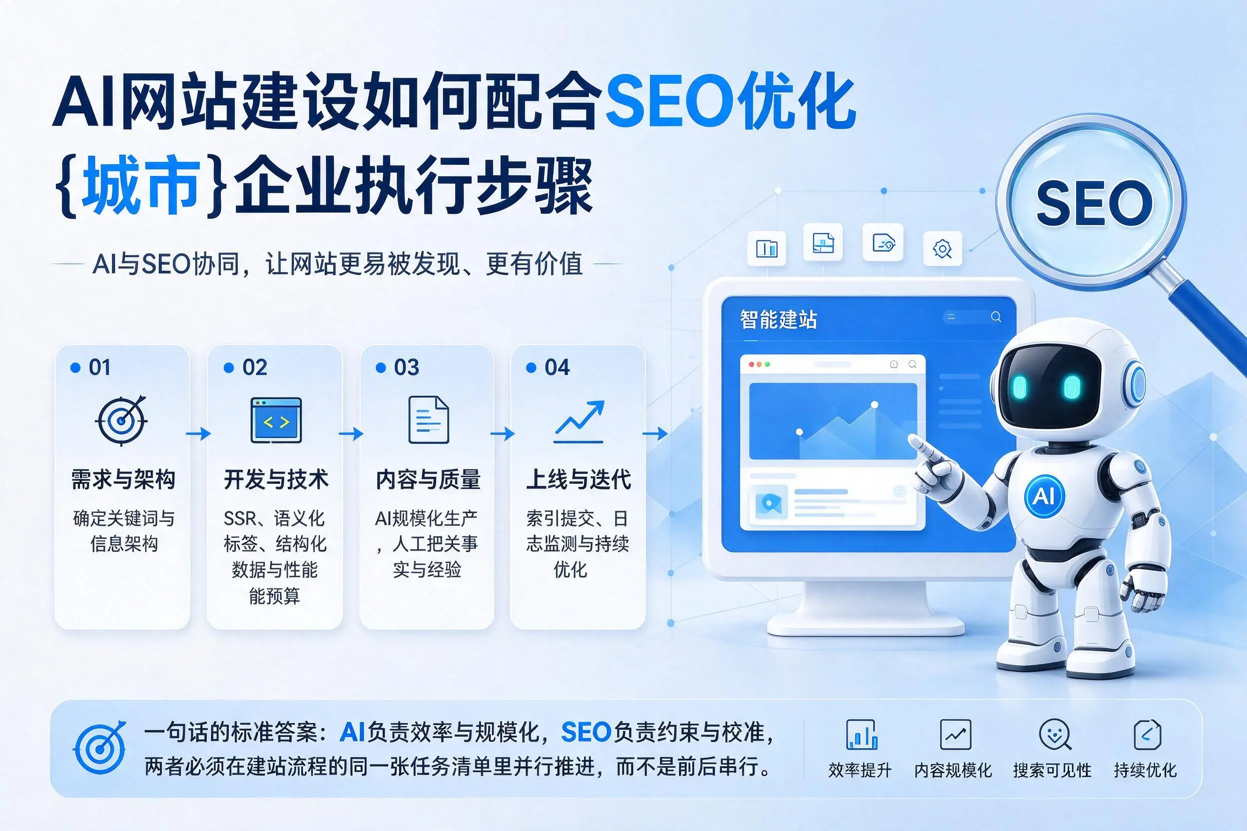 AI网站建设如何配合SEO优化,南充企业执行步骤