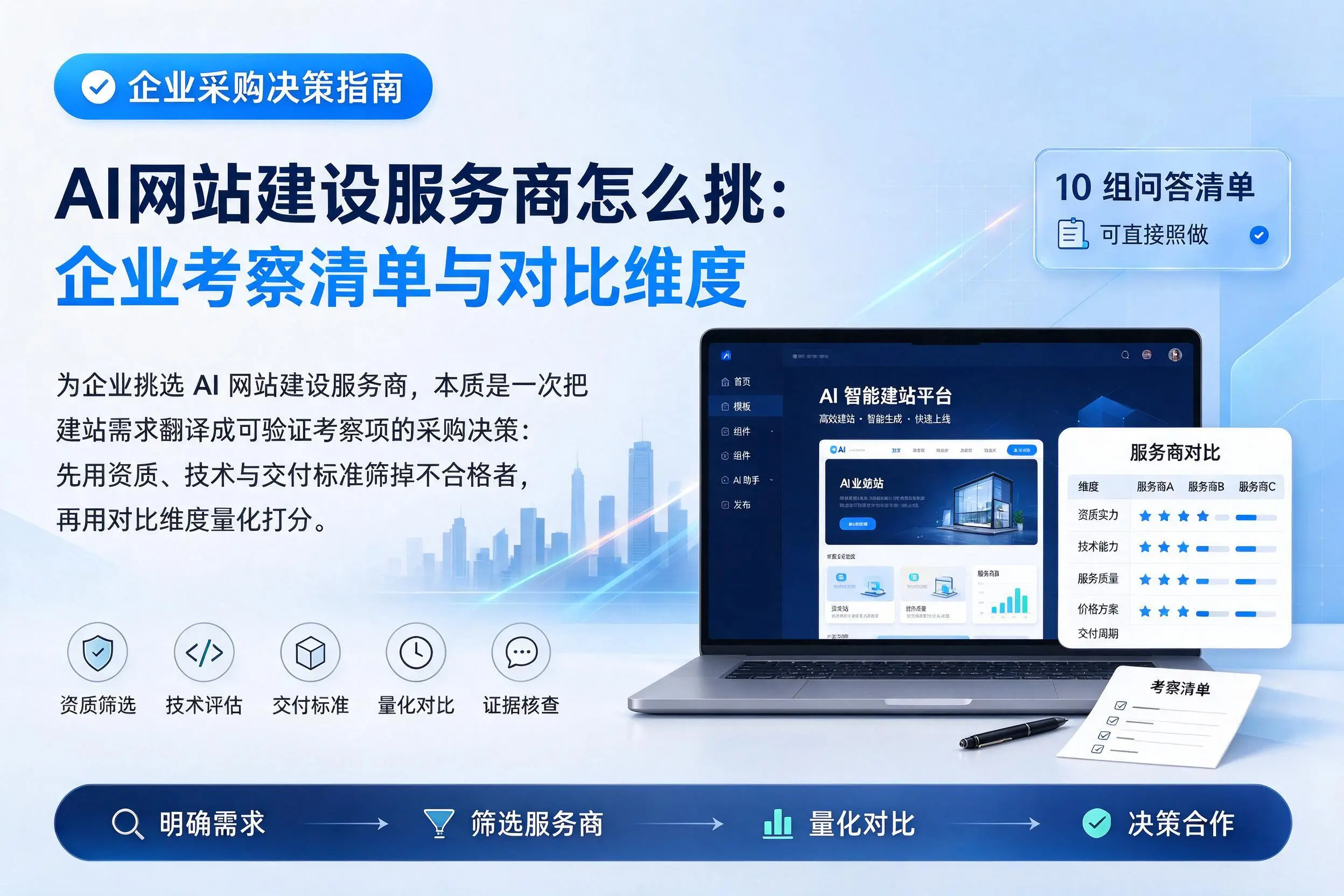 AI网站建设服务商怎么挑：南充企业考察清单与对比维度