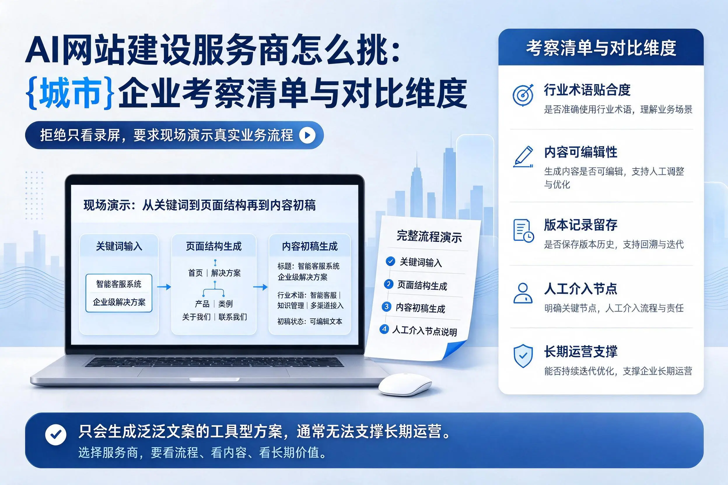 AI网站建设服务商怎么挑：南充企业考察清单与对比维度