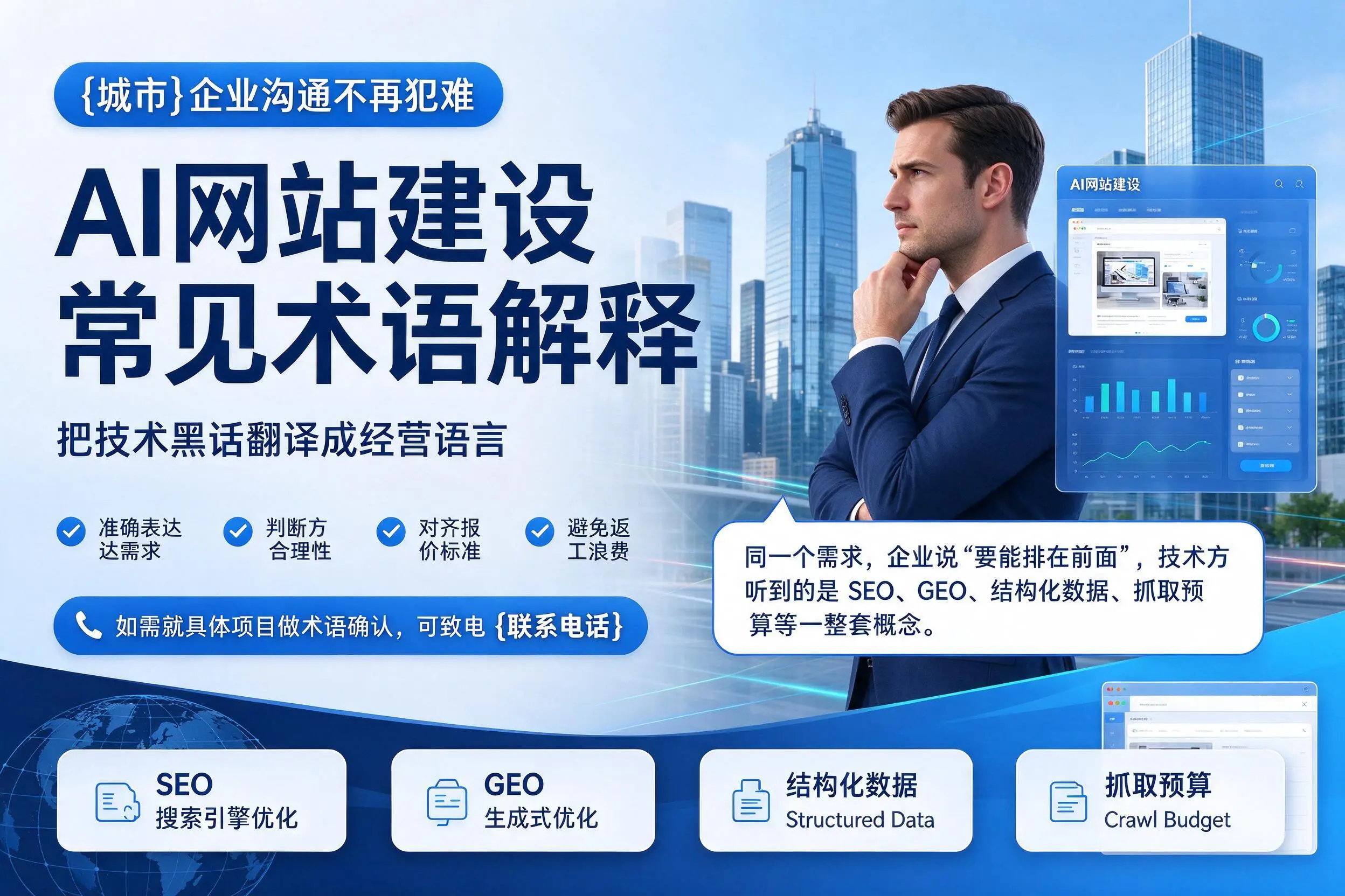 AI网站建设常见术语解释，南充企业沟通不再犯难