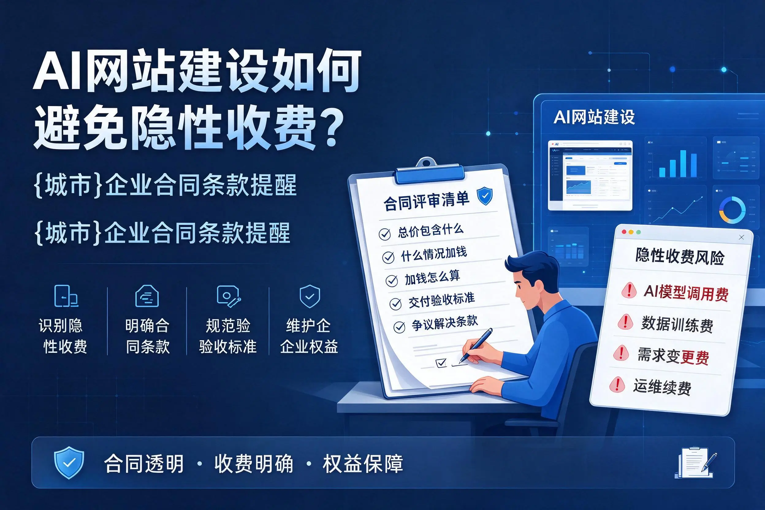 AI网站建设如何避免隐性收费？南充企业合同条款提醒